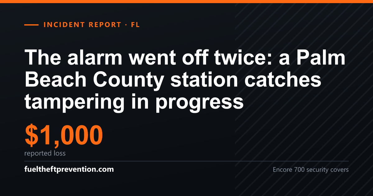 Social preview image for: The alarm went off twice: a Palm Beach County station catches tampering in progress